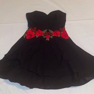 Black Strapless Homecoming Dress